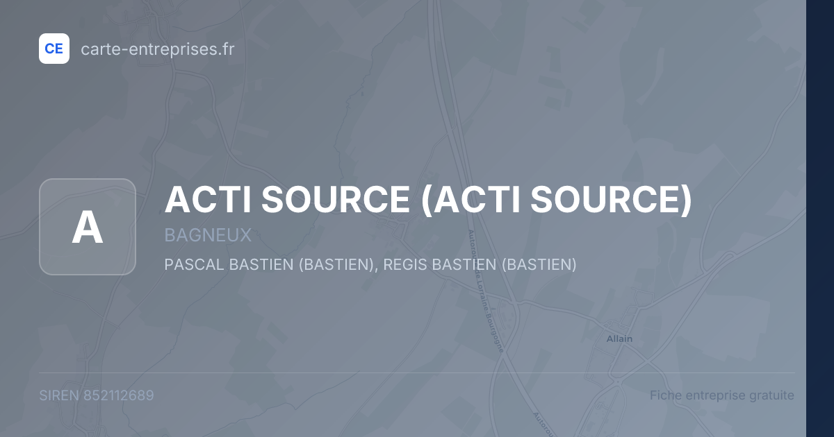 ACTI SOURCE — 852112689 — fiche entreprise