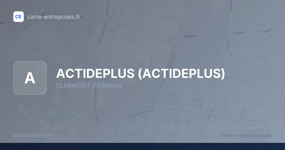ACTIDEPLUS — 512697251 — fiche entreprise
