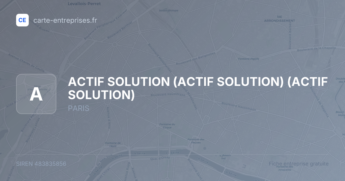 ACTIF SOLUTION (ACTIF SOLUTION) (ACTIF SOLUTION) — 483835856 — fiche entreprise