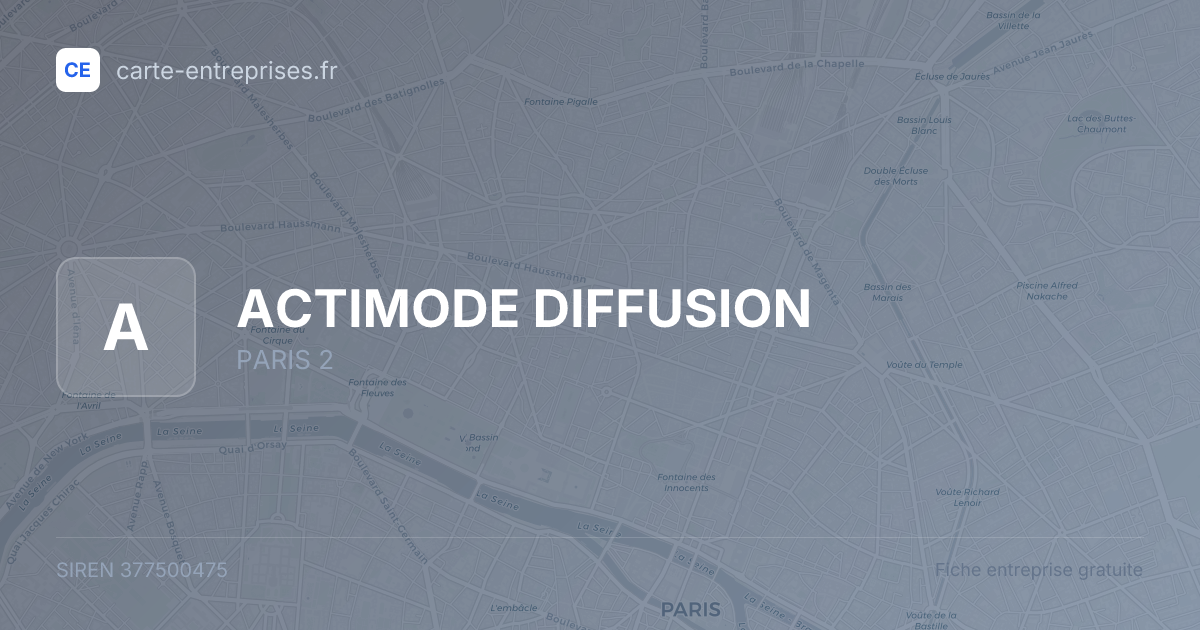 ACTIMODE DIFFUSION — 377500475 — fiche entreprise