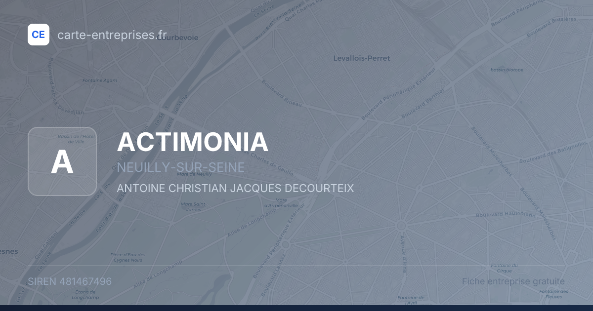 ACTIMONIA — 481467496 — fiche entreprise