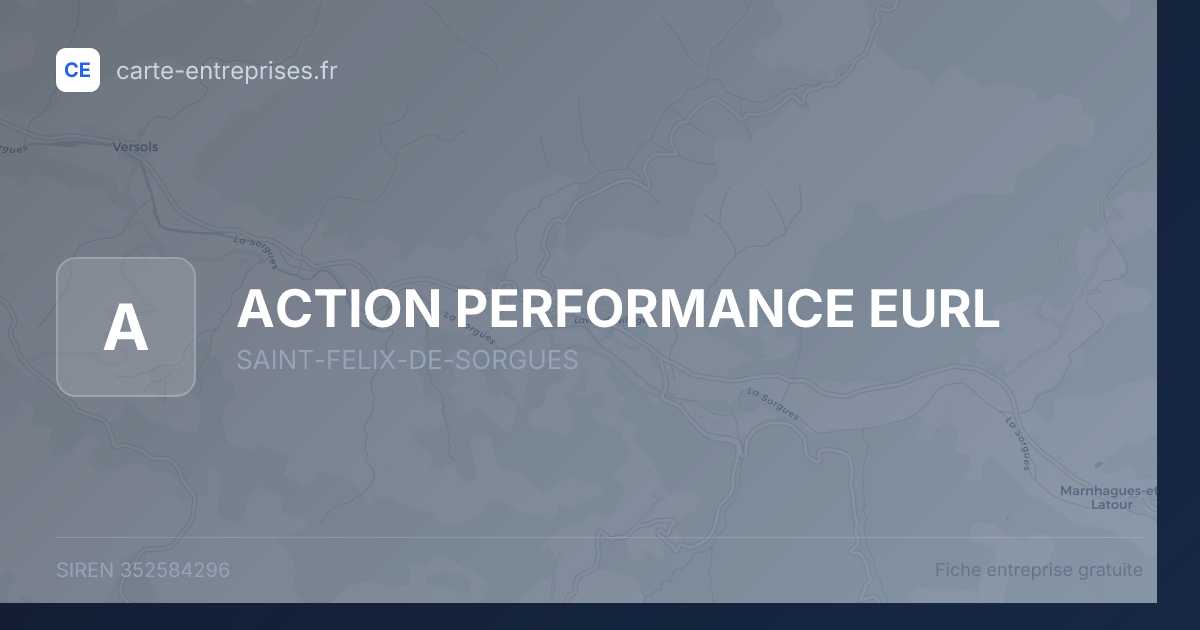 ACTION PERFORMANCE EURL — 352584296 — fiche entreprise