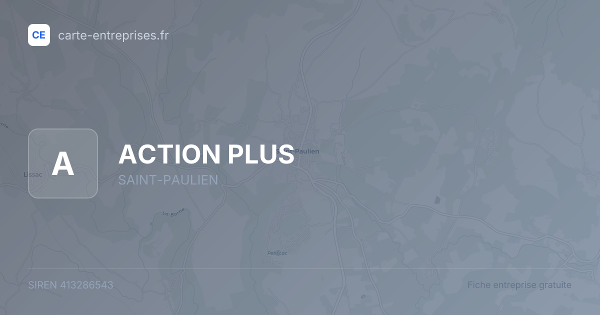 ACTION PLUS — 413286543 — fiche entreprise