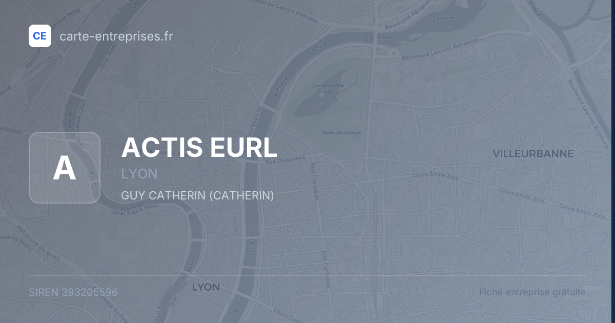 ACTIS EURL — 393205596 — fiche entreprise