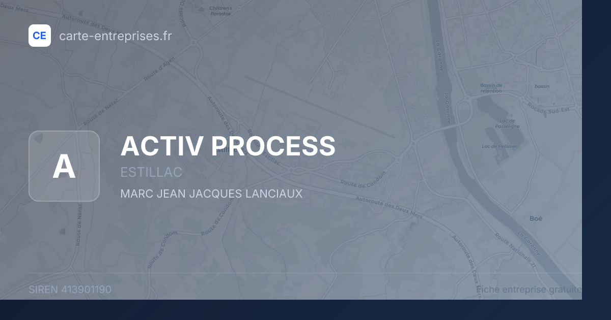 ACTIV PROCESS — 413901190 — fiche entreprise