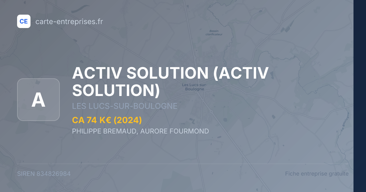 ACTIV SOLUTION — 834826984 — fiche entreprise
