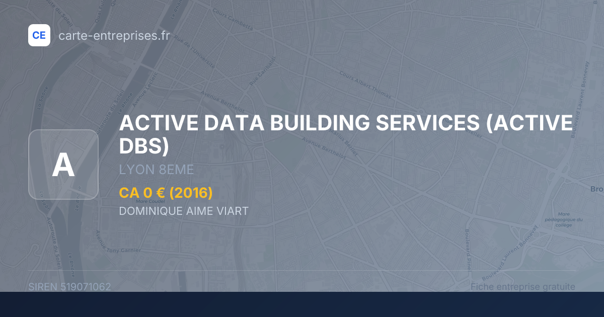 ACTIVE DATA BUILDING SERVICES (ACTIVE DBS) — 519071062 — fiche entreprise