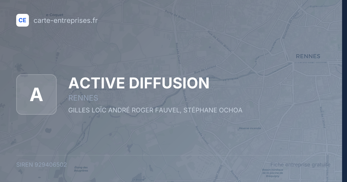 ACTIVE DIFFUSION — 929406502 — fiche entreprise