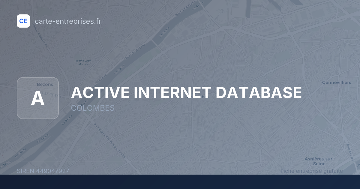 ACTIVE INTERNET DATABASE — 449047927 — fiche entreprise