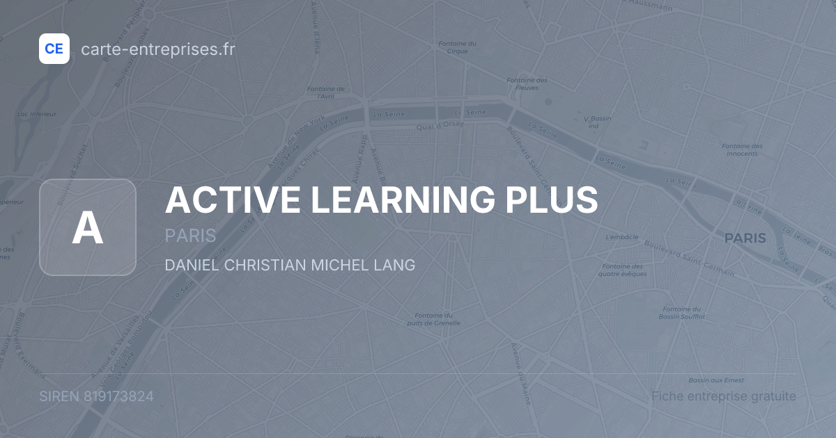 ACTIVE LEARNING PLUS — 819173824 — fiche entreprise