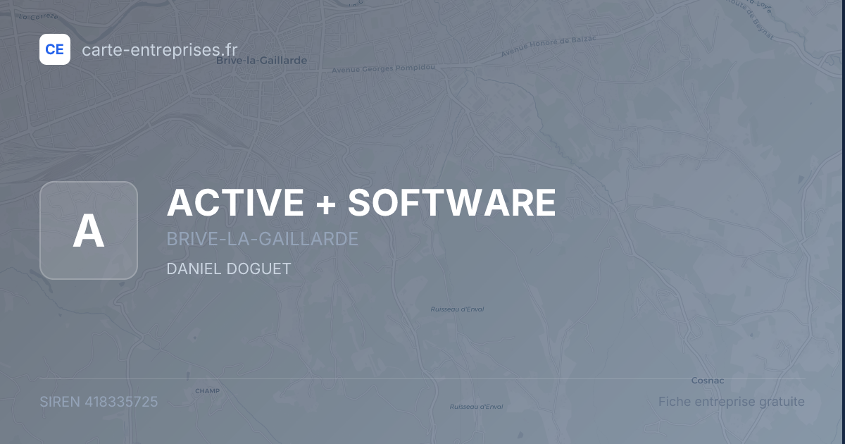 ACTIVE + SOFTWARE — 418335725 — fiche entreprise