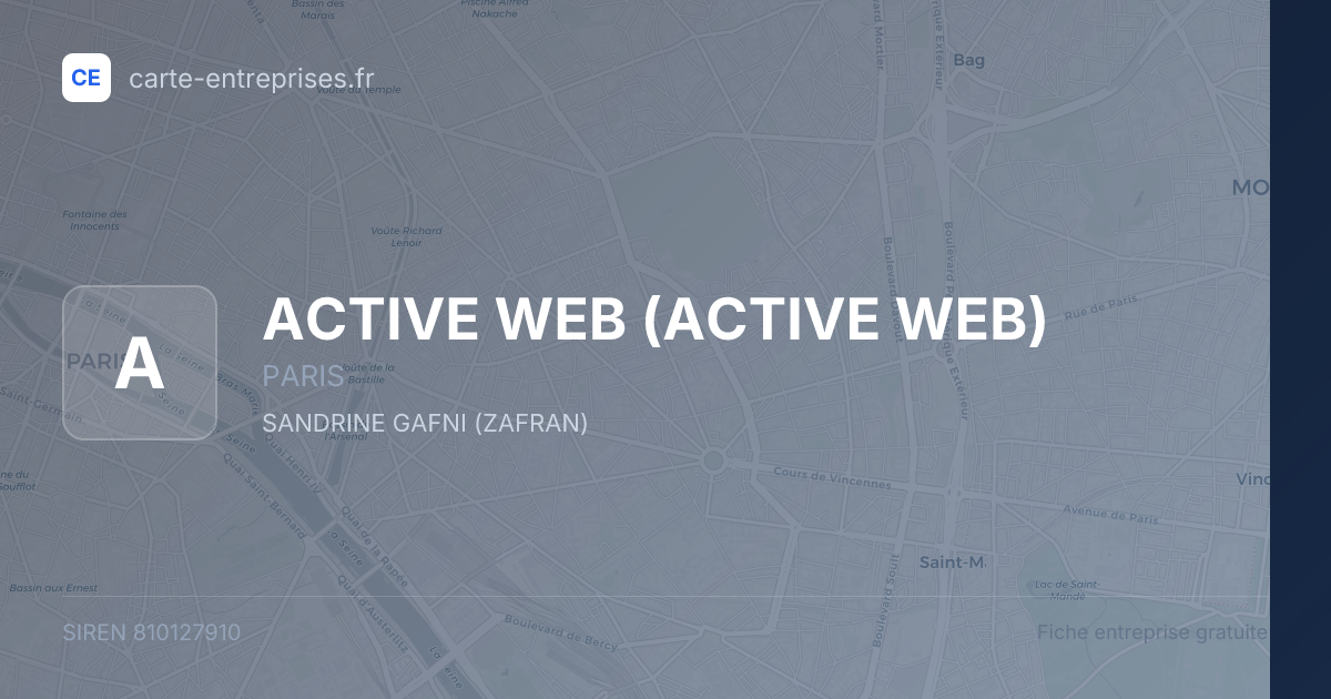 ACTIVE WEB — 810127910 — fiche entreprise