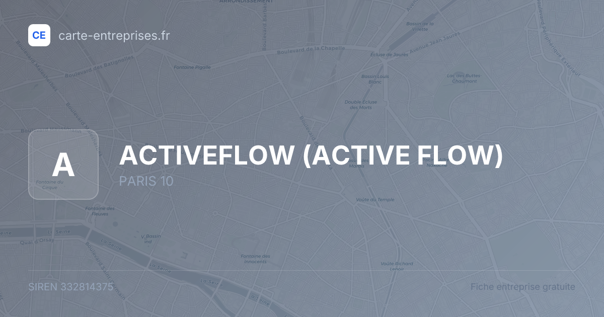 ACTIVEFLOW (ACTIVE FLOW) — 332814375 — fiche entreprise