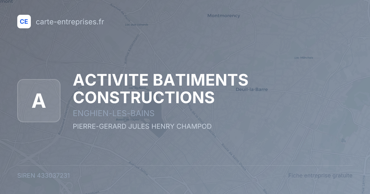 ACTIVITE BATIMENTS CONSTRUCTIONS — 433037231 — fiche entreprise