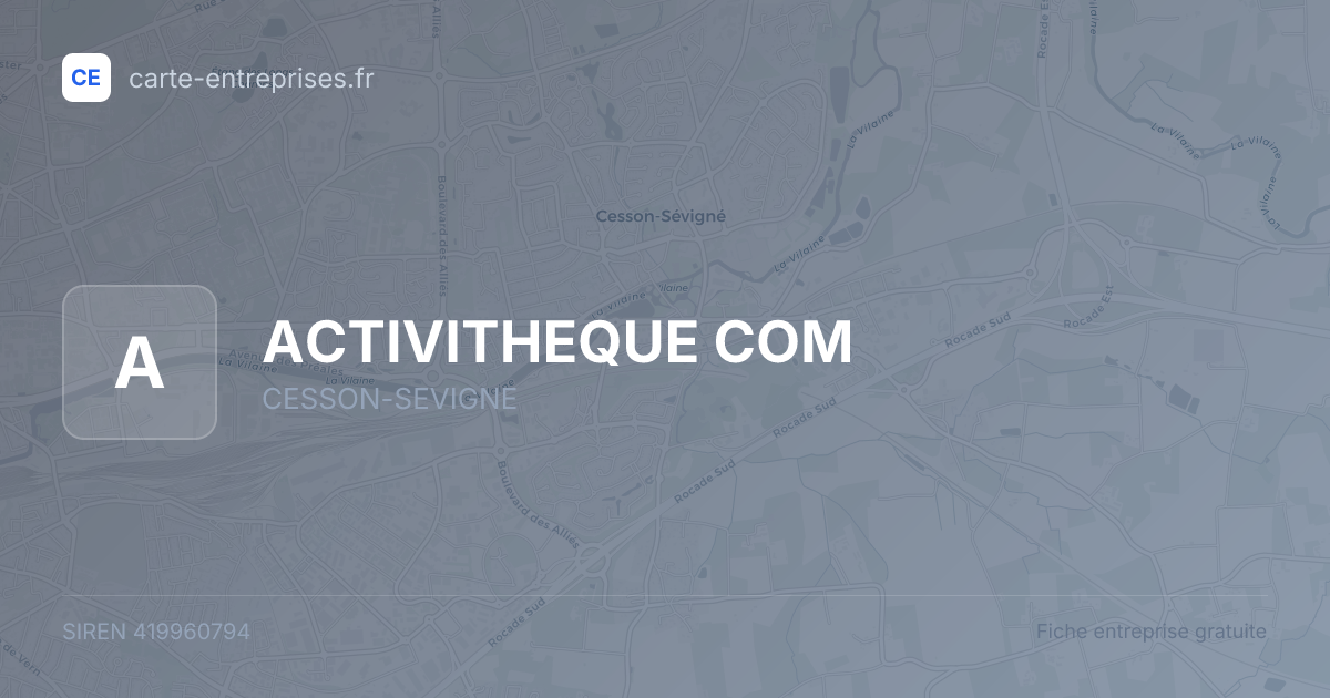 ACTIVITHEQUE COM — 419960794 — fiche entreprise