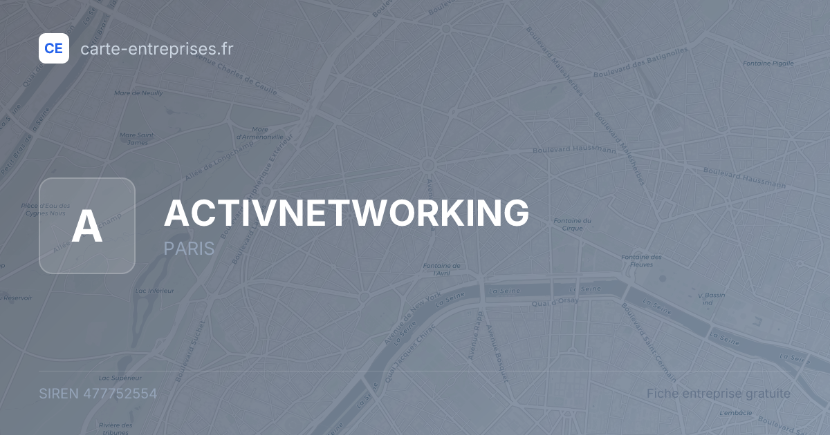 ACTIVNETWORKING — 477752554 — fiche entreprise