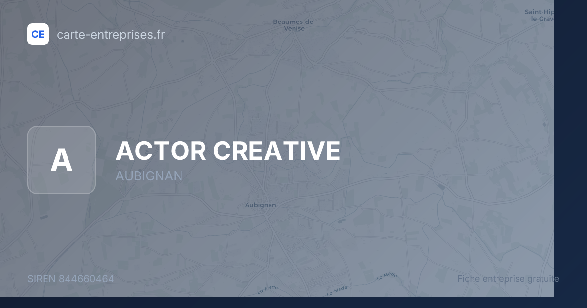ACTOR CREATIVE — 844660464 — fiche entreprise