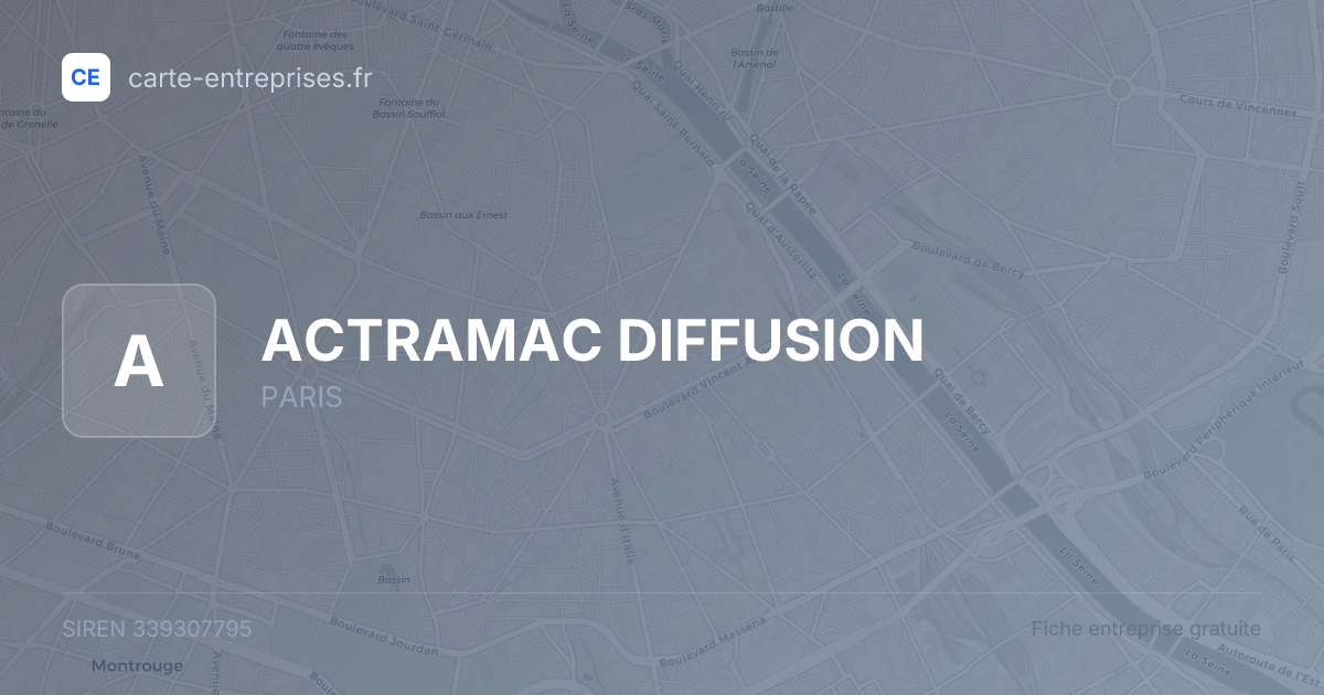 ACTRAMAC DIFFUSION — 339307795 — fiche entreprise