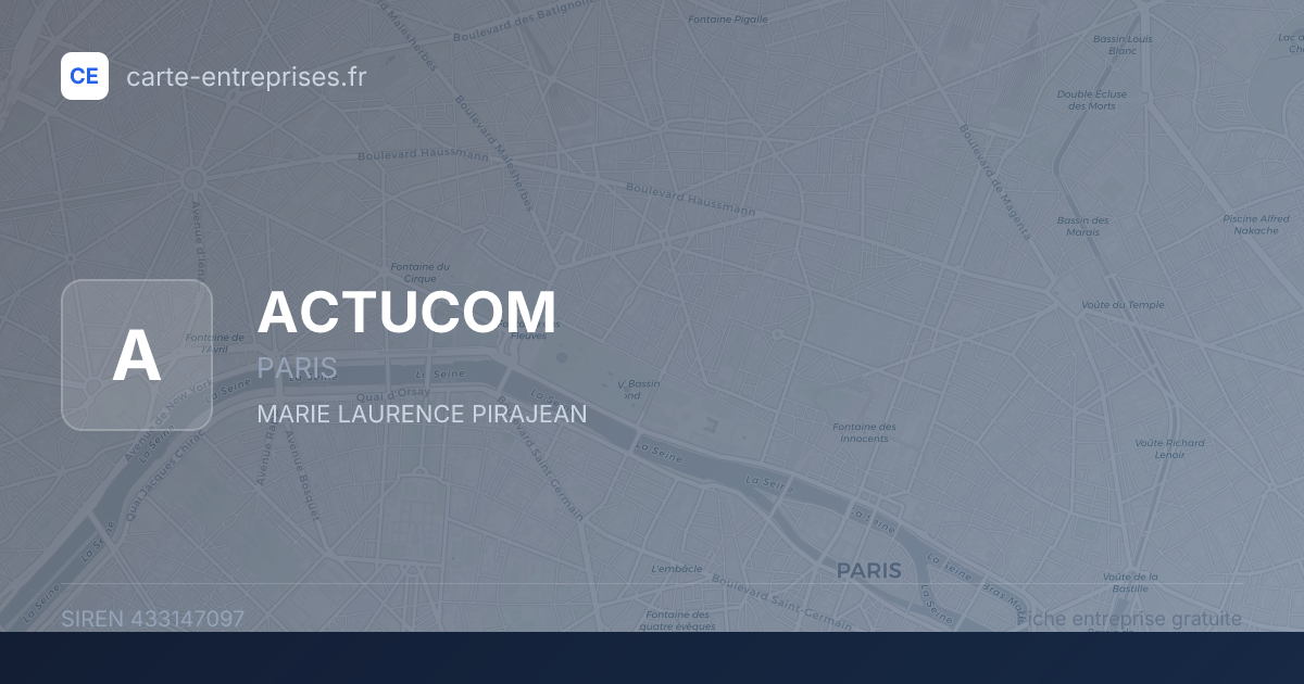 ACTUCOM — 433147097 — fiche entreprise