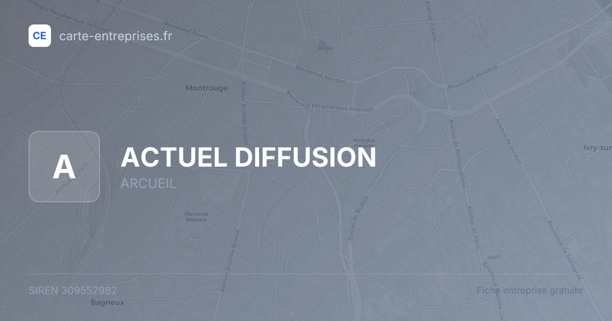 ACTUEL DIFFUSION — 309552982 — fiche entreprise
