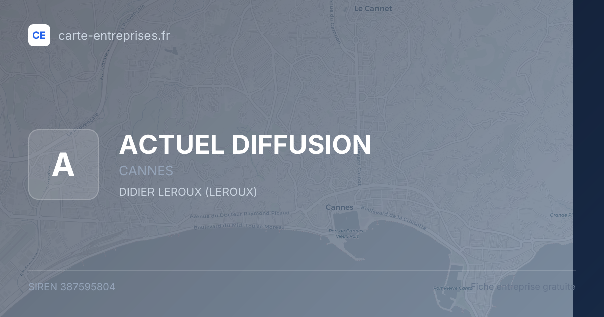 ACTUEL DIFFUSION — 387595804 — fiche entreprise