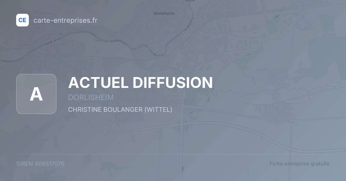 ACTUEL DIFFUSION — 408517076 — fiche entreprise