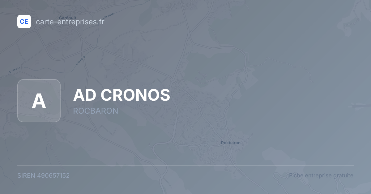 AD CRONOS — 490657152 — fiche entreprise