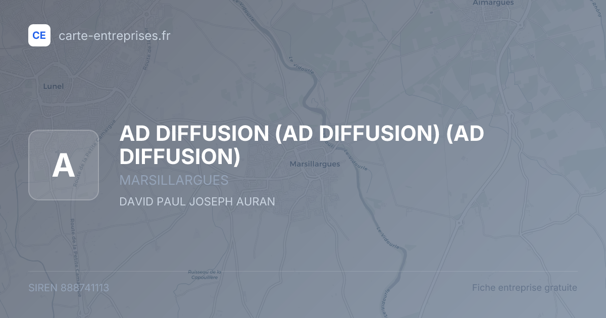 AD DIFFUSION (AD DIFFUSION) (AD DIFFUSION) — 888741113 — fiche entreprise