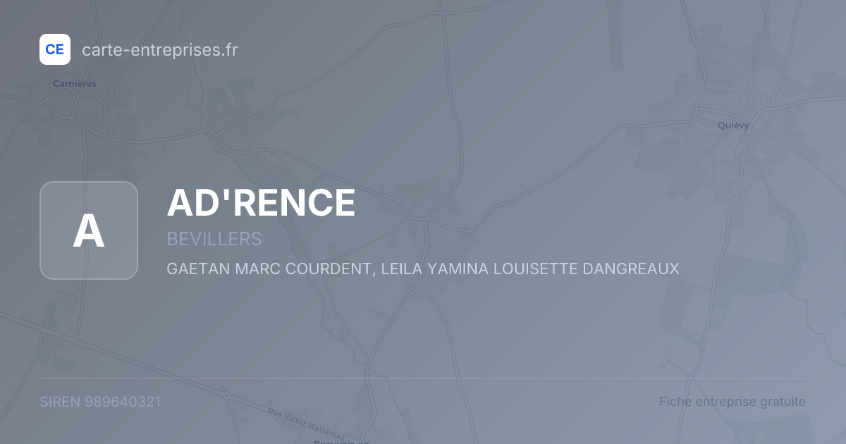 AD'RENCE — 989640321 — fiche entreprise