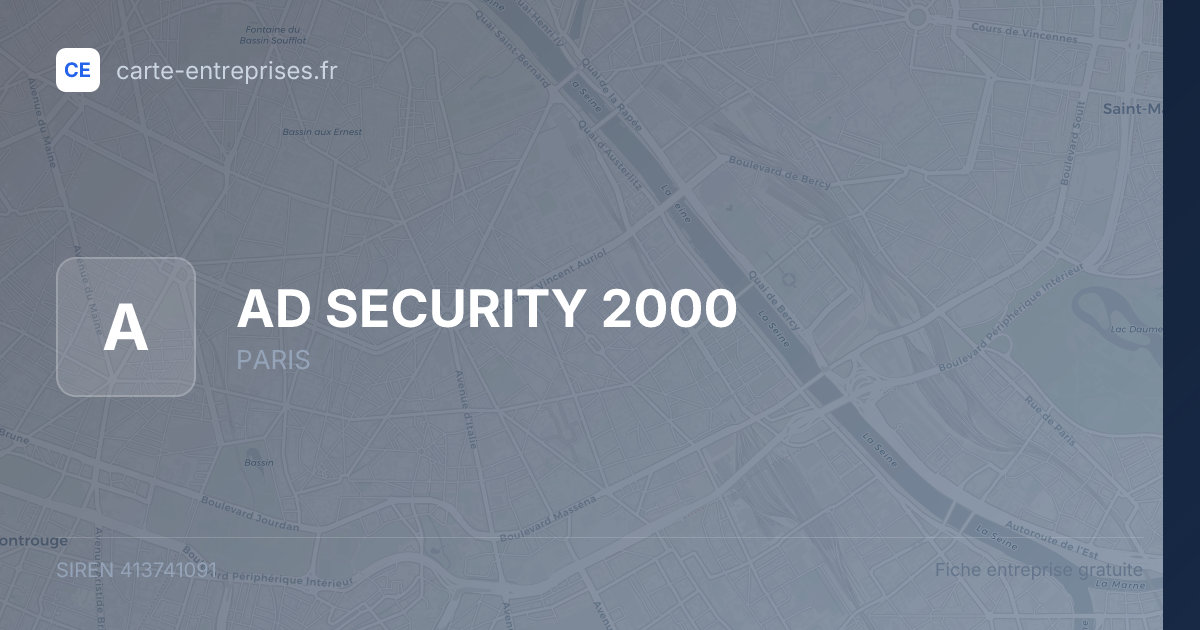 AD SECURITY 2000 — 413741091 — fiche entreprise