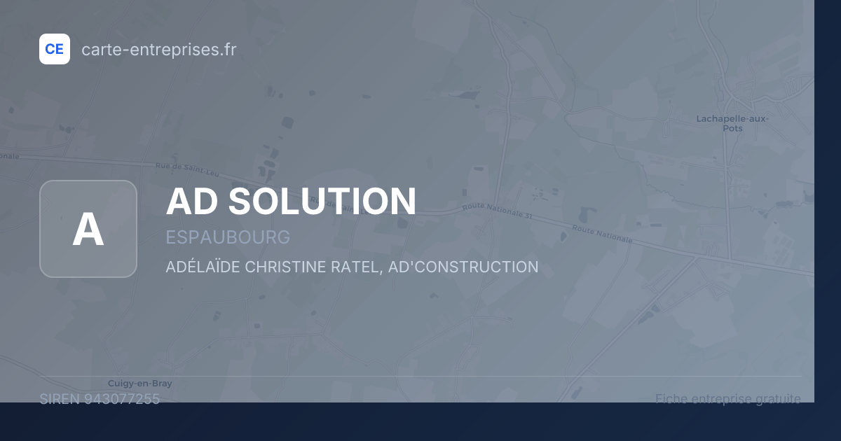 AD SOLUTION — 943077255 — fiche entreprise