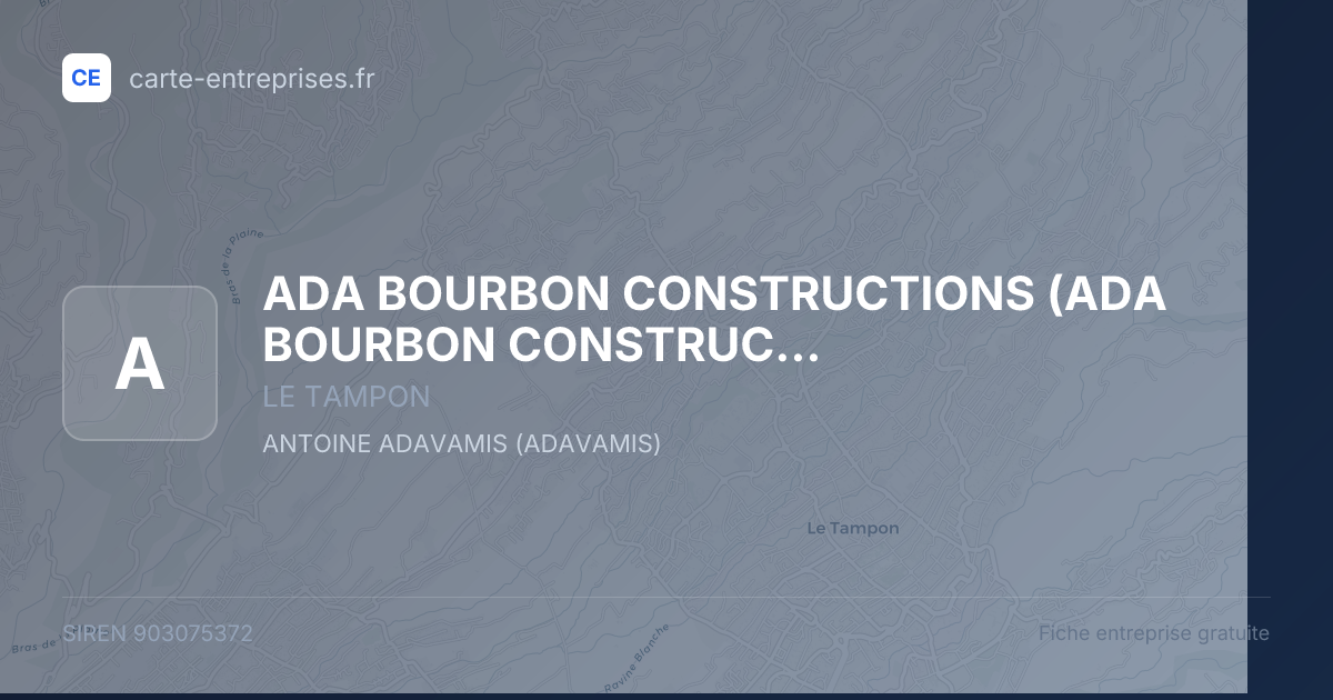 ADA BOURBON CONSTRUCTIONS — 903075372 — fiche entreprise