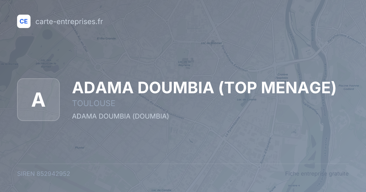 ADAMA DOUMBIA (TOP MENAGE) — 852942952 — fiche entreprise