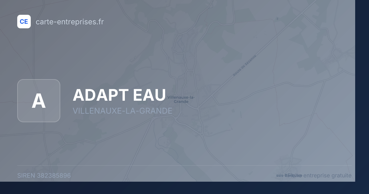 ADAPT EAU — 382385896 — fiche entreprise