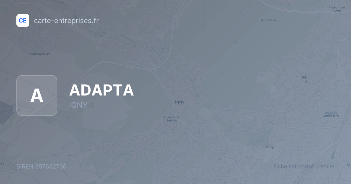 ADAPTA — 397652736 — fiche entreprise
