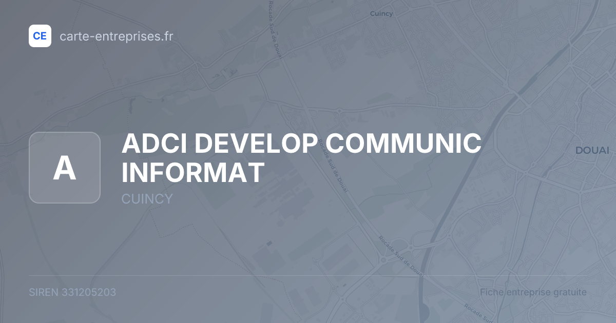 ADCI DEVELOP COMMUNIC INFORMAT — 331205203 — fiche entreprise