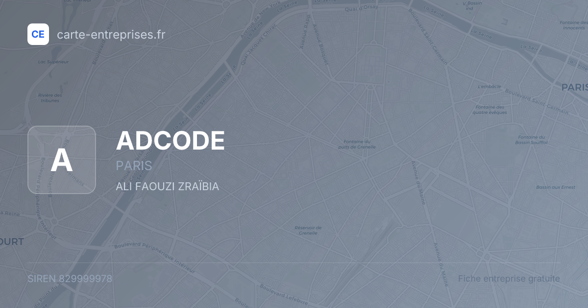 ADCODE — 829999978 — fiche entreprise