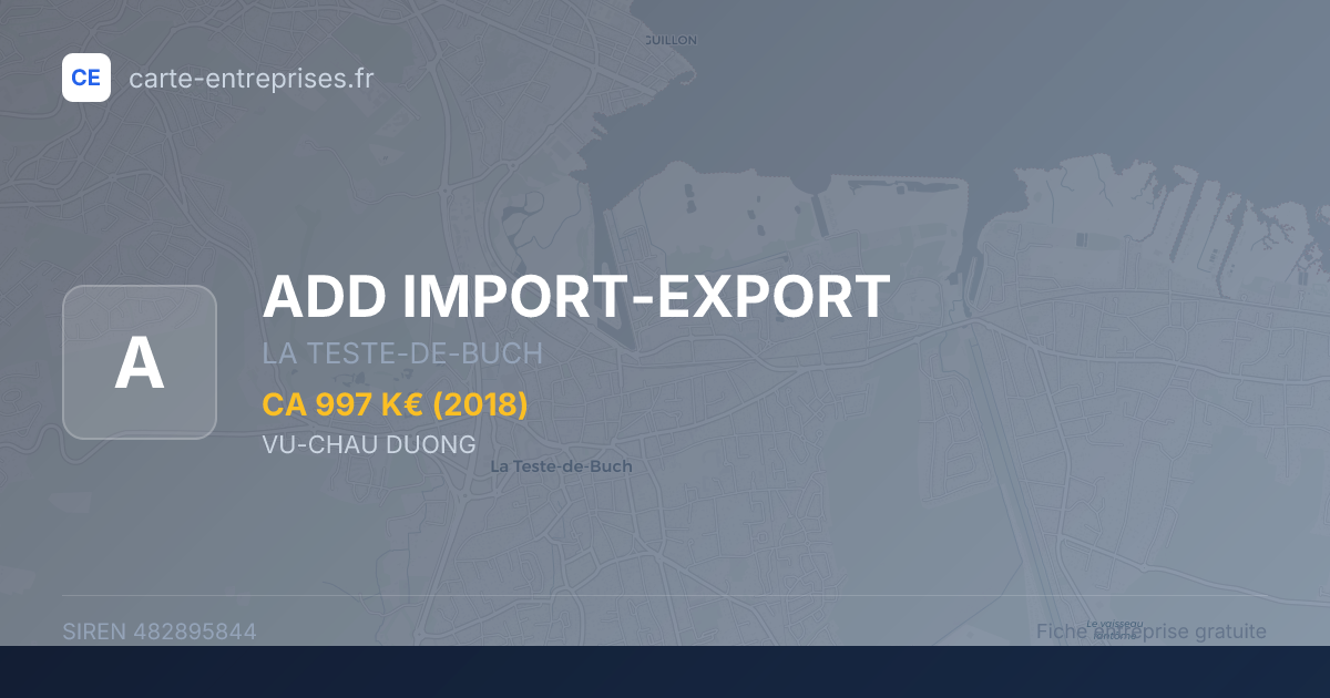 ADD IMPORT-EXPORT — 482895844 — fiche entreprise