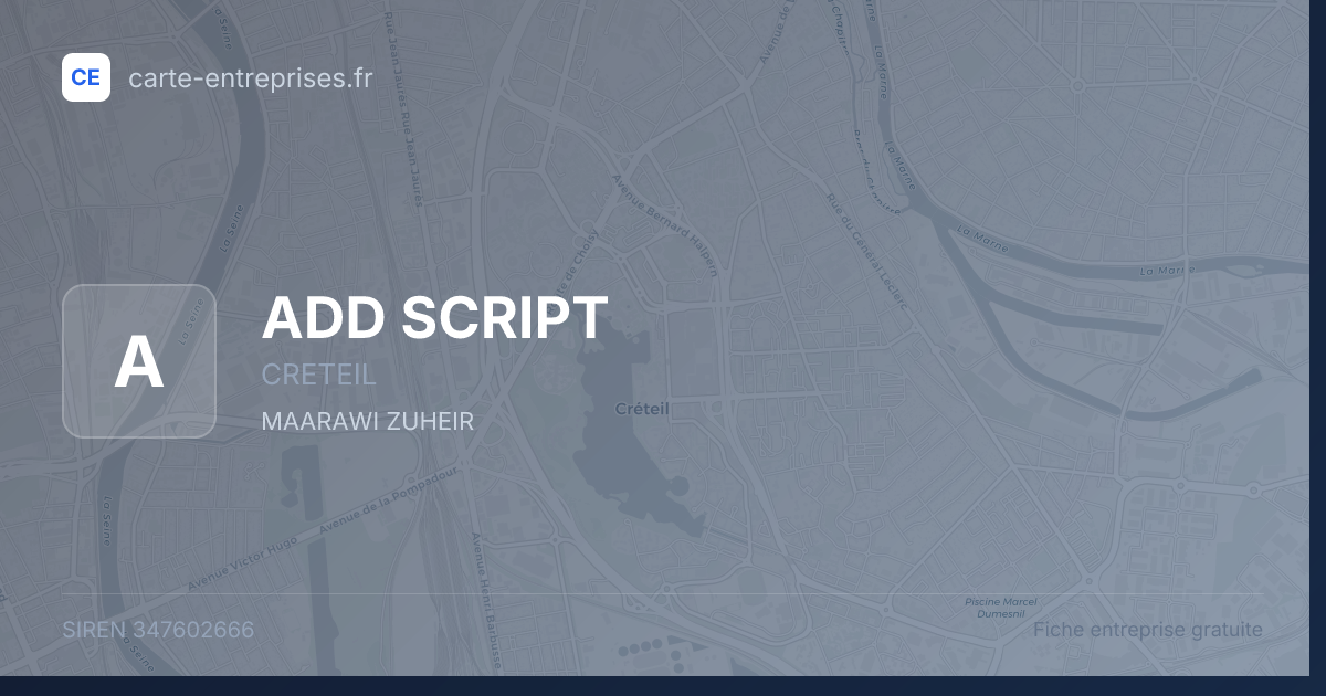 ADD SCRIPT — 347602666 — fiche entreprise