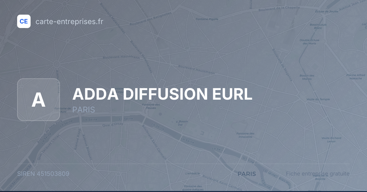 ADDA DIFFUSION EURL — 451503809 — fiche entreprise