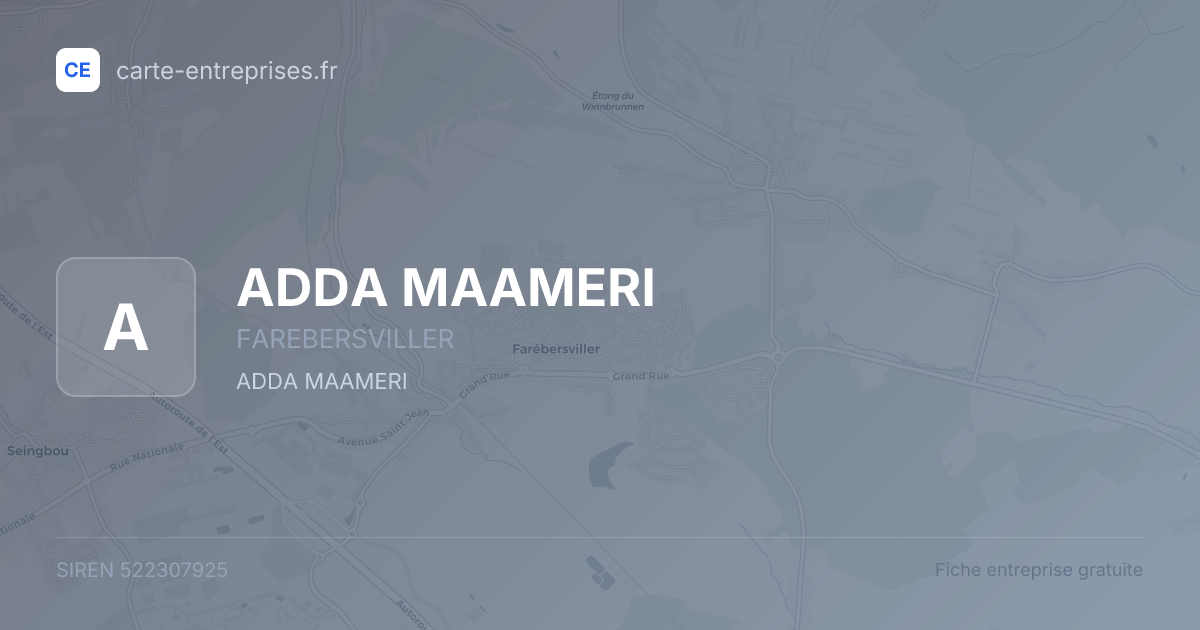 ADDA MAAMERI — 522307925 — fiche entreprise