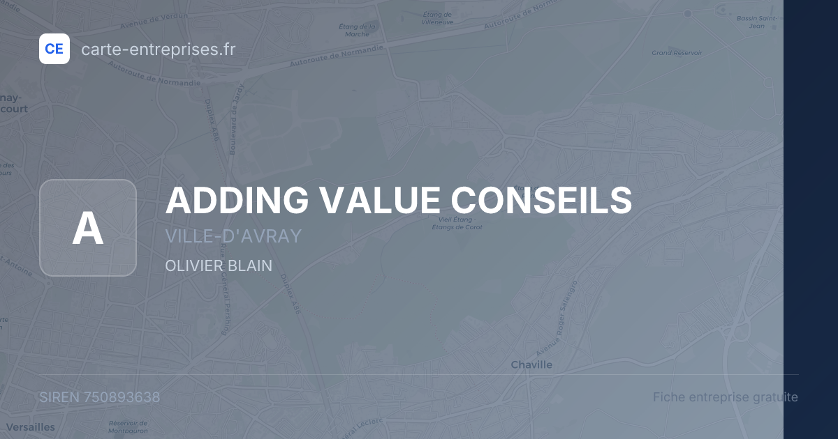 ADDING VALUE CONSEILS — 750893638 — fiche entreprise