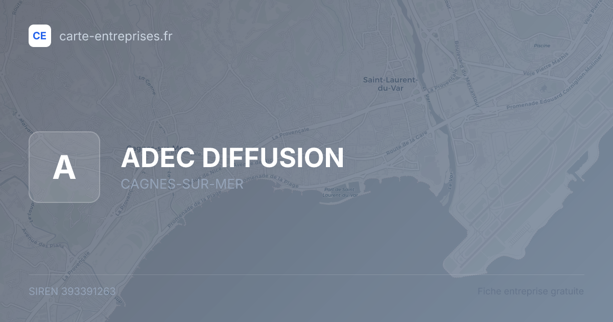 ADEC DIFFUSION — 393391263 — fiche entreprise