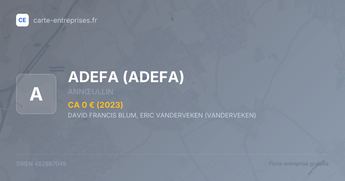 ADEFA — 482887049 — fiche entreprise