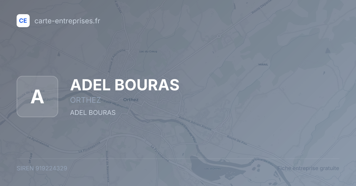 ADEL BOURAS — 919224329 — fiche entreprise