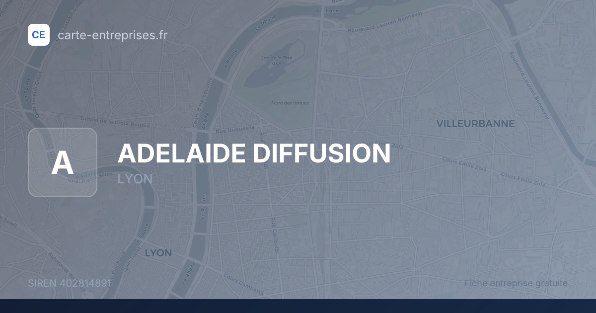 ADELAIDE DIFFUSION — 402814891 — fiche entreprise