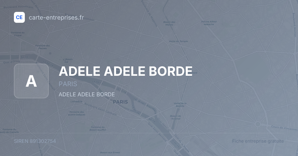 ADELE ADELE BORDE — 891302754 — fiche entreprise