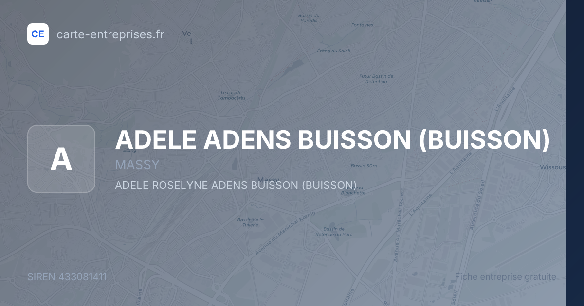 ADELE ADENS BUISSON (BUISSON) — 433081411 — fiche entreprise