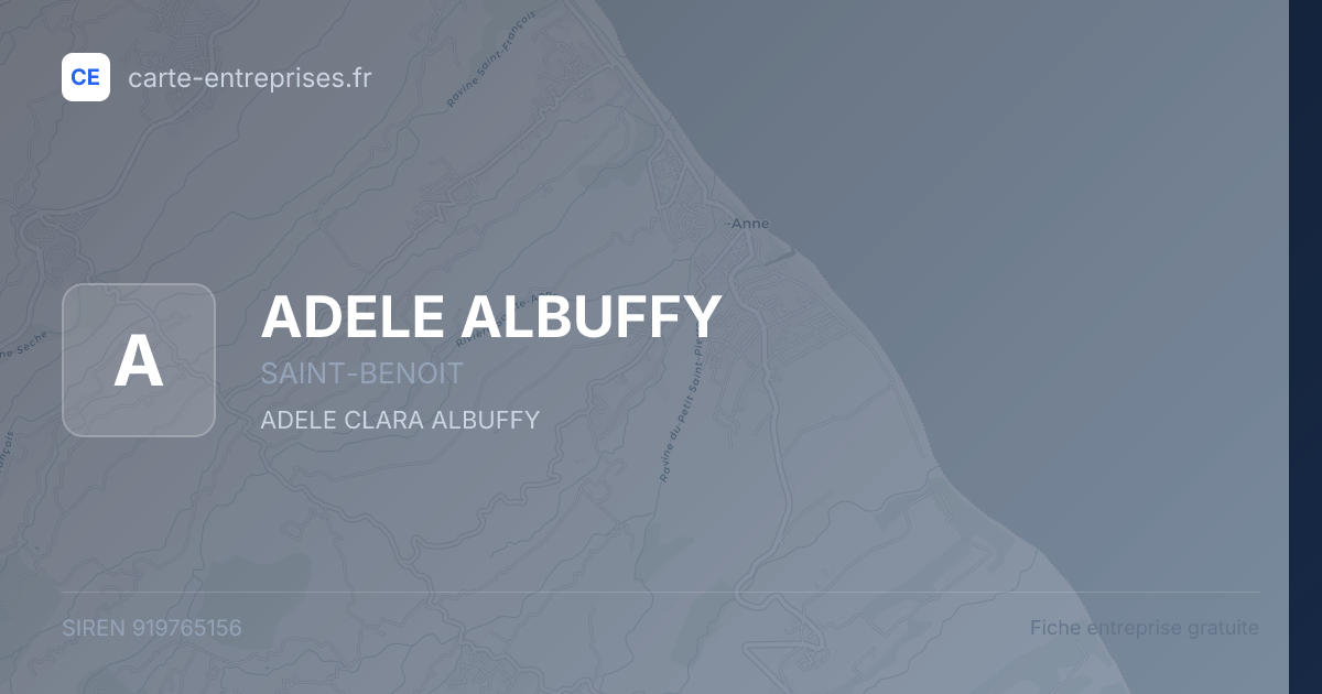 ADELE ALBUFFY — 919765156 — fiche entreprise