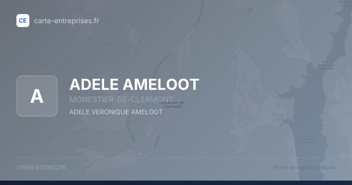 ADELE AMELOOT — 920361276 — fiche entreprise